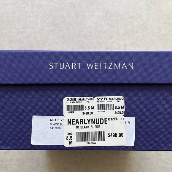Stuart Weitzman Nearly Nude. Black Suede. Size 8.5. - Picture 4 of 5